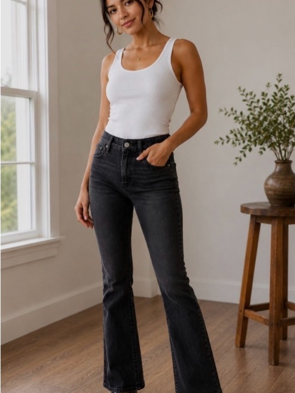 Madewell Cali Demi-Boot Jeans in Black